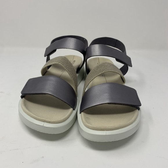 Ecco Flowt 273713 Sandals Women 5-5.5 Gravity Metallic Leather Ankle Strap S0582 - Picture 2 of 9